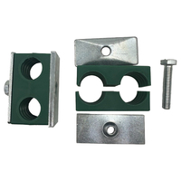 Collier de serrage métrique en plastique vert galvanisé pour tuyau et câble hydrauliques soudés à double paroi