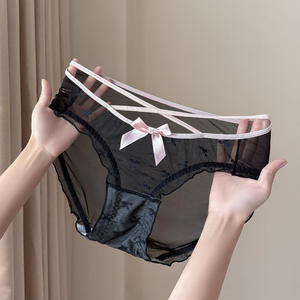 10013 Nuevas bragas finas y transpirables para mujer, de encaje, de talle bajo, con lazo dulce, tentadoras, transparentes, tipo tanga, para la <span class=keywords><strong>pasión</strong></span>. - Product Image 6