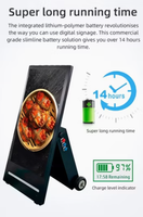 Panneau publicitaire LED portable étanche rechargeable de 55 pouces, affichage numérique LCD, support d'affichage pour centre commercial