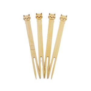 Palillos de Bambú Desechables Ecológicos 100% para Frutas, Brochetas de Bambú para Postres de Fiesta, Grado Alimenticio <span class=keywords><strong>12</strong></span>, Diseño de Dibujos Animados para Niños - Product Image 1