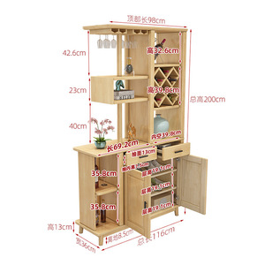 Nordic Style Living Room Partition <b>Cabinet</b> Solid Wood Wine <b>Storage</b> Multifunctional Entryway Divider <b>Cabinet</b> For Home Decor - Product Image 4