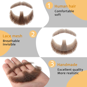 Barba de Cabra Realista, 100% Cabello Humano, Color Marrón, para Disfraces de Halloween, Maquillaje Masculino, Entretenimiento/Teatro/Fiesta/Película - Product Image 2