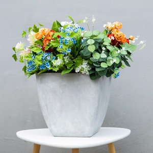 Jardinière trapézoïdale minimaliste moderne, nouveau pot <span class=keywords><strong>de</strong></span> <span class=keywords><strong>fleurs</strong></span> <span class=keywords><strong>en</strong></span> fibre d'argile pour intérieur/extérieur, revêtement <span class=keywords><strong>en</strong></span> poudre pour la décoration intérieure, bacs à plantes - Product Image 4