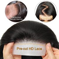Perruques en cheveux naturels sans colle, prêtes à l'emploi et expédiées immédiatement - Perruque sans colle 5x5 HD Lace Closure, dentelle pré-coupée et pré-épilée