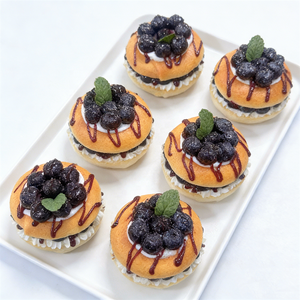 Blueberry <b>Cream</b> Bagel Model 9cm Plastic Artificial Eco-Friendly Breakfast Sandwich <b>Cream</b> Decorative Prop Cafe <b>Window</b> Display - Product Image 3
