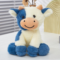 Jouet en peluche vache mignonne, couleurs noir, rose, bleu, violet, poupée en peluche vache, jouet anti-stress