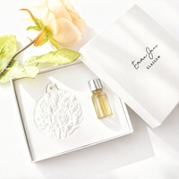 Ensemble cadeau de parfum de luxe FinRu avec logo personnalisé, diffuseur d'arômes en céramique en forme de fleur, diffuseur d'huile parfumée pour voiture