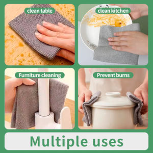 Rollo de paño de limpieza de microfibra multiusos personalizado, trapo reutilizable, toalla de cocina <span class=keywords><strong>para</strong></span> platos de coche, vasos, absorbente, hecho de algodón y nailon - Product Image 5