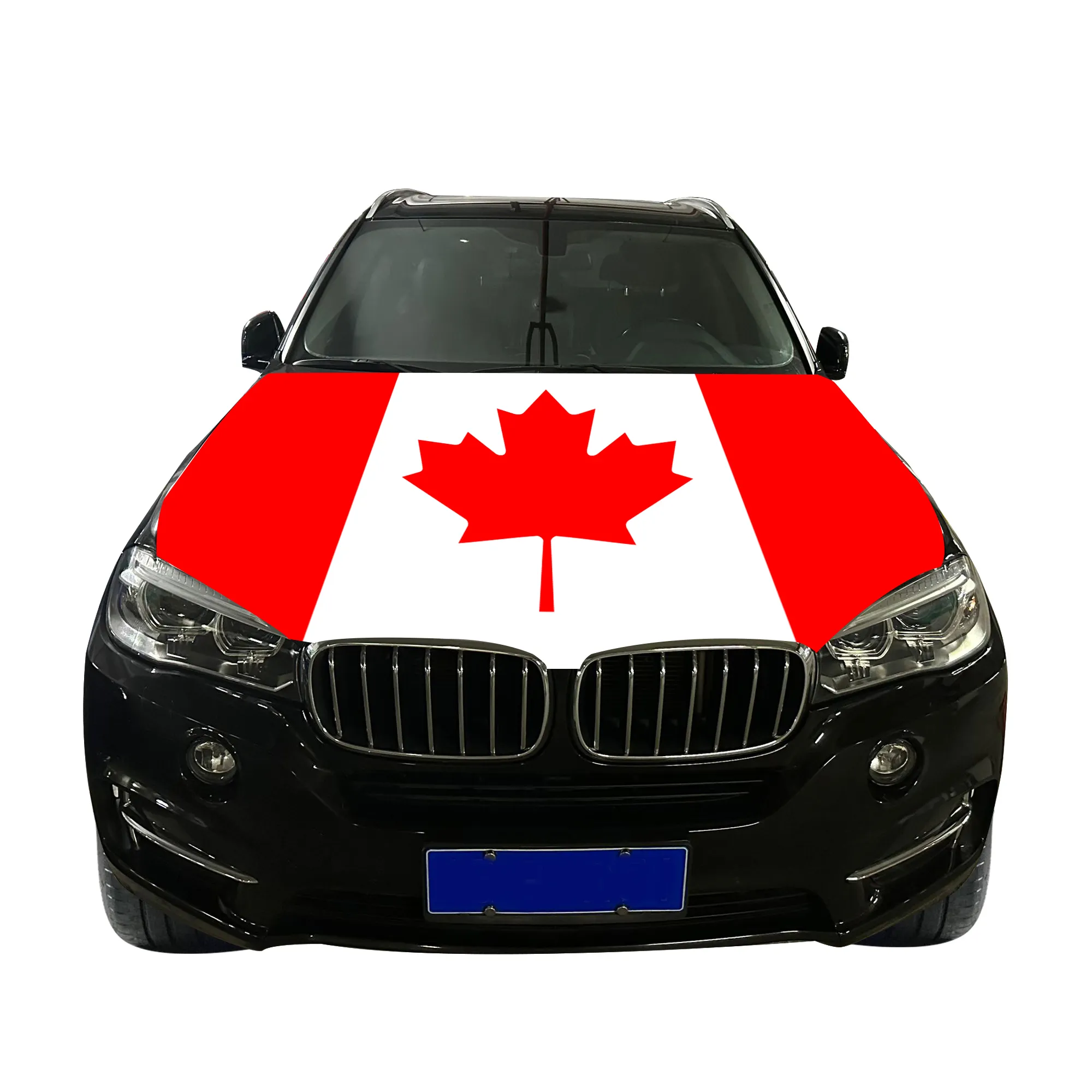 Knitted Polyester High-Quality Canada Car Hood Cover Flag Countries Car Hood Cover Flag