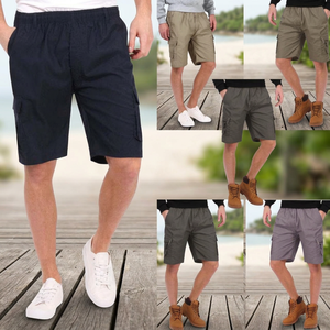 Shorts Cargo Décontractés pour Hommes en Spandex/Coton Respirant à Taille Élastique, Grande Taille, 6 Poches, Longueur Genou, Idéal pour la Gym - Product Image 3