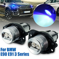 Feux avant à LED Angel Eye pour BMW E90 E91 2006 2008, bleus, DRL, paire