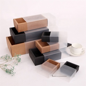 Boîte d'emballage de tiroir <span class=keywords><strong>en</strong></span> papier kraft avec logo personnalisé d'usine pour biscuits perruques pain couverture givrée échantillon gratuit gaufrage stratification mate - Product Image 2