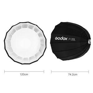 Réflecteur parabolique portable P120l de 120 cm de profondeur pour boîte à lumière, flash de studio, Speedlite, compatible Bowens, pour Profoto Elinchrom - Product Image 3