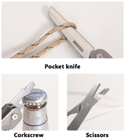 Outil multifonction de survie en camping 8 en 1, couteau pliant EDC, lame de scie, tournevis, acier inoxydable, ensemble d'outils tactiques, ouvre-bouteille