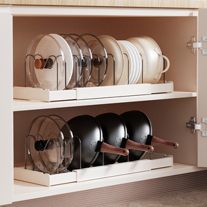 Organizer <span class=keywords><strong>pentole</strong></span> e padelle sotto il coperchio dell'armadio porta-vaso espandibile Organizer Rack con 10 scomparti regolabili per armadio - Product Image 1