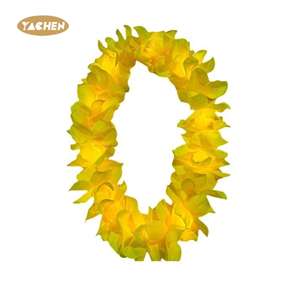 Yachen LEDライトアップハワイフラワーレイスガーランド大人の子供フラルオーグローリースネックレス誕生日パーティーウェディングデコレーション - Product Image 3