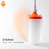 Luz LED Impermeable IP67 para Jaulas de Aves de Corral, 10W 48V DC, Regulable, Sin Parpadeo, Iluminación para Gallineros en Granjas de Pollos de Engorde y Ponedoras Húmedas