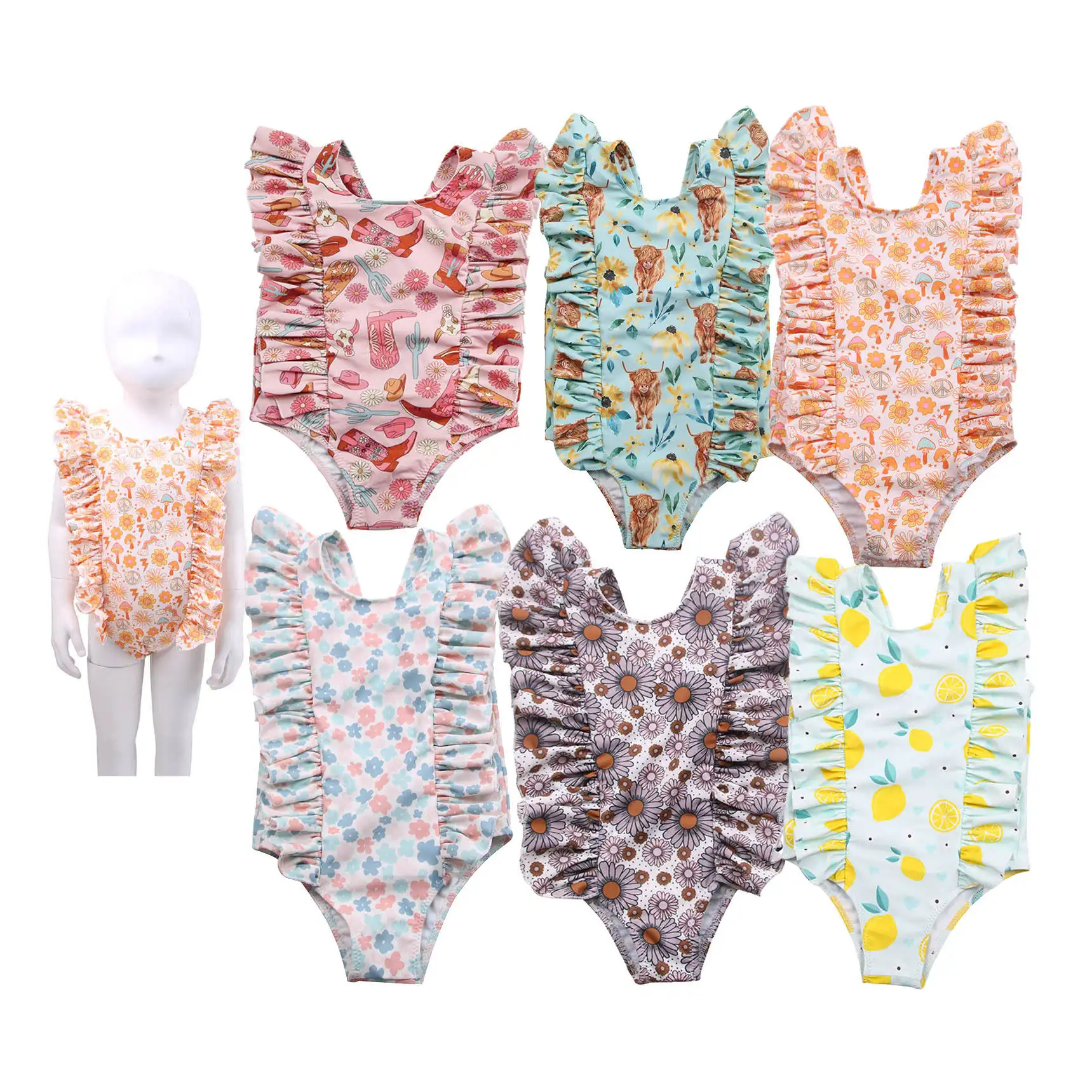 Offre Spéciale bébé filles maillot de bain pour vacances voyage enfants maillot de bain personnalisé enfants enfant en bas âge une pièce maillots de bain pour enfants