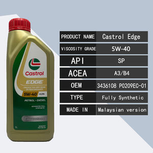 น้ำมันเครื่องสังเคราะห์อย่างสมบูรณ์ SP <span class=keywords><strong>5W40</strong></span> A3/B4รุ่นมาเลเซีย3436157ลิตร PO214AE-00สำหรับ <span class=keywords><strong>Castrol</strong></span> EDGE - Product Image 6