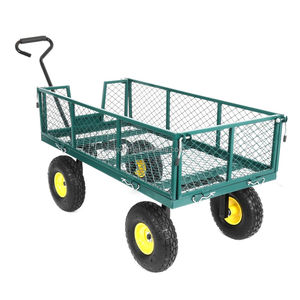 Carretilla Plegable de Acero para Jardín, Carro de Herramientas Resistente, Carretilla Utilitaria con Laterales Extraíbles, Cuatro Ruedas, Transporte para Exteriores - Product Image 5