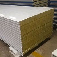 Panneau sandwich en laine de roche haute densité, ignifuge et insonorisant, en acier coloré, pour maisons préfabriquées