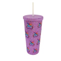 Vaso de Plástico Delgado de 22oz para Gimnasio, a Prueba de Fugas, Libre de BPA, Ecológico, Seguro para Alimentos, con Pajita, en Caja de Regalo para Mujer, Producción a Granel, Marca OEM