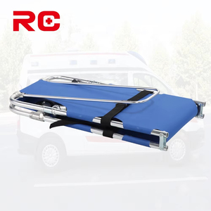 Camilla de Emergencia Manual Portátil de Aluminio Plegable en <span class=keywords><strong>2</strong></span> Partes, Color Azul Oxford, con Ruedas, Asa de Arrastre y Correas Royaltrust RC-F10 - Product Image 1