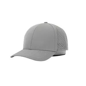 Luxury Flat Bill Sports Gorras Waterproof Laser Cut Blank Trucker 6 Panel Plain Custom Snapback Baseball Cap Hat