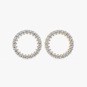 Pendientes de Diamantes Cultivados en Laboratorio de Oro de 18K de Lujo Jewelux de Excelente Calidad para Mujer, Certificados por IGI, Chapados en Rodio, Diseño Elegante y Moderno - Product Image 5