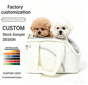 Sac de transport confortable et portable pour animaux de compagnie, petit chien, chat, en toile de nylon imperméable, avec fermeture ouverte, idéal pour les voyages en extérieur et comme siège. - Product Image 1