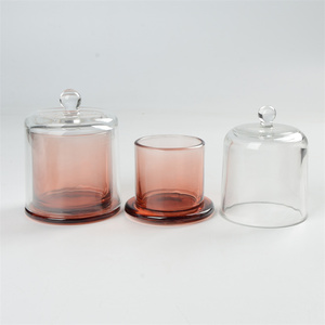 تصميم جديد بألوان مخصصة لجرار شموع زجاجية فاخرة فارغة وحاويات مع غطاء - Product Image 6