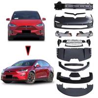 Para Tesla Model X, Kit de parachoques automático, actualización delantera y trasera con Material de fibra de vidrio de hierro ABS, incluye Clips