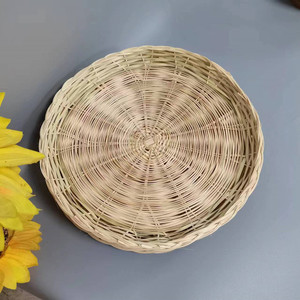 Plateau en bambou tressé Green Forest 20 cm, panier de rangement pour pain et pâtisseries, plateaux de service - Product Image 4