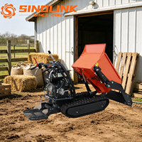Dumper sur chenilles hydraulique avec chargeur frontal TDH500BFL, capacité de charge de 500 kg, pour conditions de travail agricoles complexes