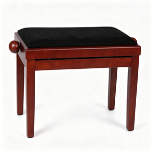 Banc de <span class=keywords><strong>piano</strong></span> en <span class=keywords><strong>acajou</strong></span> FS avec siège en velours noir, modèle FS-PB-008 - Product Image 1