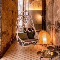 Fauteuil suspendu en aluminium, chaise hamac œuf d'extérieur avec coussin imperméable pour patio, hôtel, balcon