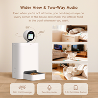 Distributeur automatique intelligent pour animaux de compagnie 5,5 L avec reconnaissance visuelle, caméra à 360 degrés à commande vocale, contrôle par application et Wi-Fi double bande à distance