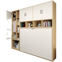 Meuble intelligent horizontal gain de place sur mesure, lit mural pliable invisible Murphy avec armoire