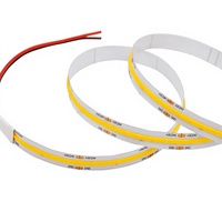 Strip LED COB Fleksibel 5m Per Gulungan CRI90 12V 24V 504led/m Tanpa Titik Pita LED COB Pencahayaan Cerdas Pencahayaan Dalam Ruangan