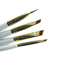 Flat Eyebrow Eyelash Brush Nylon Bristles White Brow Pencil Brush with OPP <b>Bag</b> - Product Image 4