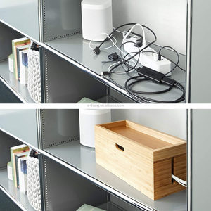 SCATOLA PORTACAVI IN BAMBÙ 2021 IN OFFERTA SPECIALE, IDEALE PER LA STORAGGIO DI CARICABATTERIE, PRESE MULTIPLO E CAVI - ORGANIZZATORE PER CAVI IN LEGNO - Product Image 3