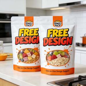 Custom OEM Printed Stand Up Zipper Pouch Food Grade Resealable <b>Bag</b> for Dry Food Snack Cereal Packaging - Product Image 1