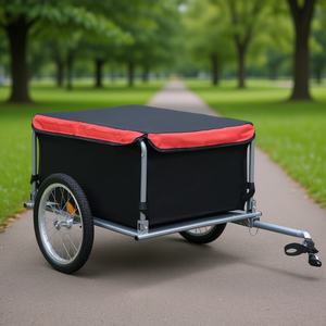 Remolque de Bicicleta Negro y Rojo para Carga, Utilitario, Capacidad Máxima de Carga 143.3 Lb, Solución de Almacenamiento y Transporte para Exteriores - Product Image 2