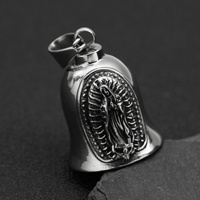 Porte-clés en acier inoxydable vintage de qualité supérieure, avec un ange gardien porte-bonheur, pour hommes