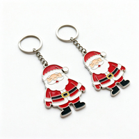 Porte-clés en métal en alliage de zinc émaillé souple, personnalisé OEM, motif Père Noël mignon, pour cadeaux souvenirs de Noël