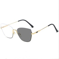 Bonbons coloré couleur changeante Protection des yeux Prescription lunettes ordinateur ressort charnière métal demi-monture lunettes