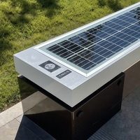 Banc solaire avec point d'accès Wi-Fi, système audio Bluetooth, mobilier public extérieur pour place publique, jardin, rue