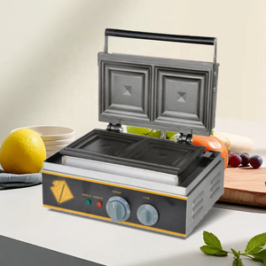 Équipement de collation commerciale Machine à sandwich électrique à 2 tranches Machine à gaufres grillées Mini gaufrier Sandwich Paninja - Product Image 4