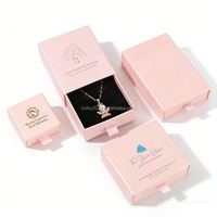 Boîte à bijoux avec tiroir en carton imprimé de papier de luxe avec logo personnalisé Boîtes cadeaux Boîte à bijoux pour collier, boucle d'oreille, bracelet, bague