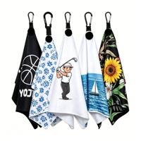 Serviettes de golf en microfibre à motif gaufré, design personnalisé, serviette de golf magnétique résistante avec clip, serviette de golf douce et durable